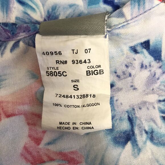 Surf Scrubs Top Womens Small Floral Blue Purple White Red Orange - Picture 6 of 7